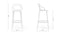 Masters - Masters Bar Stool, White, 29.5