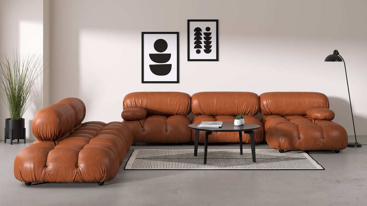 Bellini Module - Mario Bellini Module, Left Arm, Tan Premium Leather