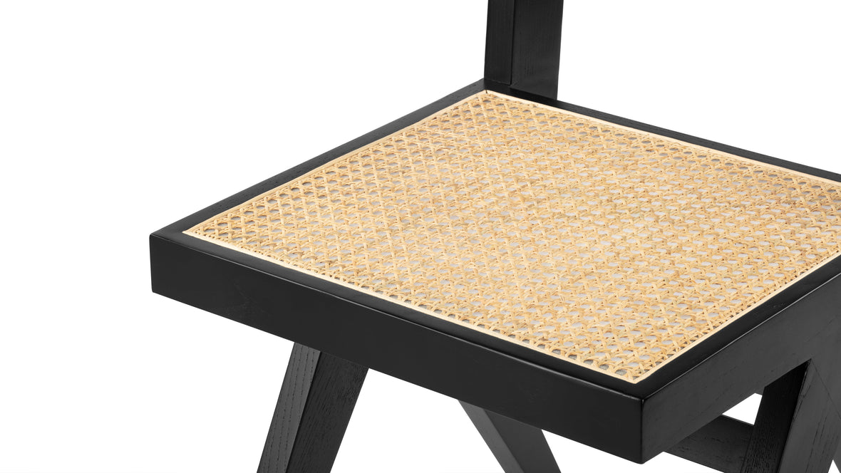 Jeanneret Dining Chair - Pierre Jeanneret Side Chair, Black