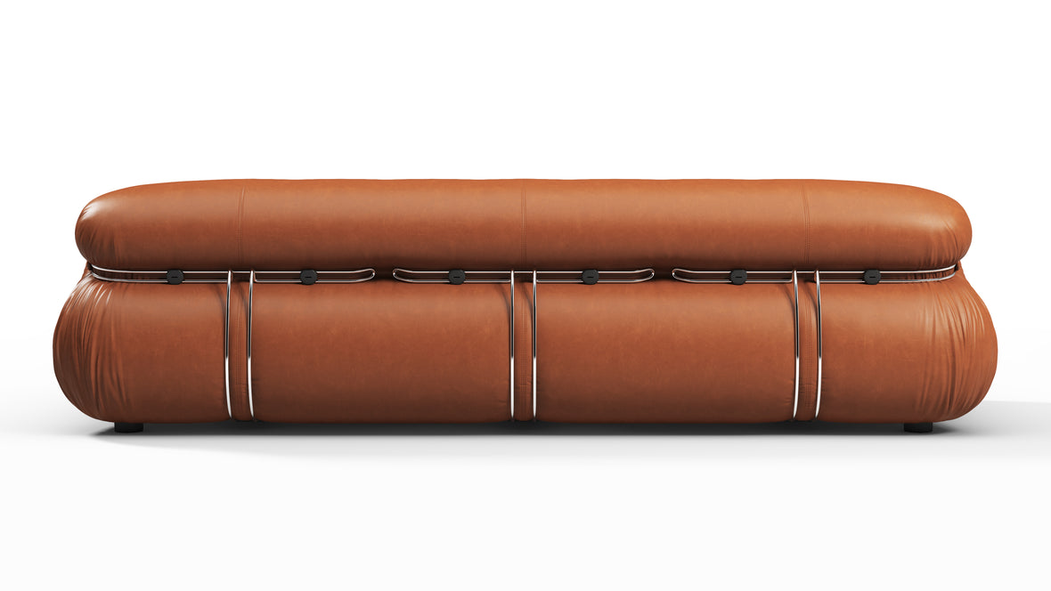 Soriana - Soriana Three Seater Sofa, Tan Premium Leather