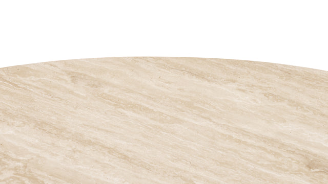 Saturn - Saturn Round Pedestal Dining Table, Travertine, 47in