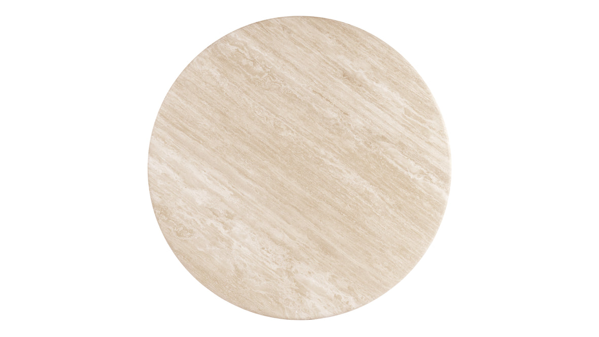 Saturn - Saturn Round Pedestal Dining Table, Travertine, 47in