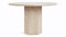 Saga - Saga Round Pedestal Dining Table, Travertine, 47in