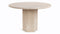 Saga - Saga Round Pedestal Dining Table, Travertine, 47in