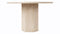 Saga - Saga Round Pedestal Dining Table, Travertine, 47in