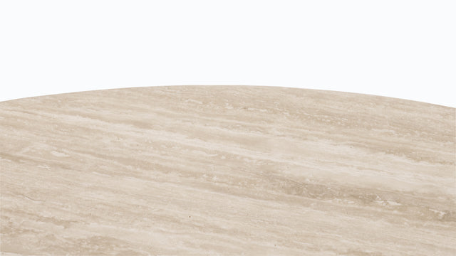 Saga - Saga Round Pedestal Dining Table, Travertine, 55in