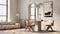 Saga - Saga Round Pedestal Dining Table, Travertine, 55in