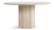 Saga - Saga Round Pedestal Dining Table, Travertine, 55in