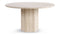 Saga - Saga Round Pedestal Dining Table, Travertine, 55in