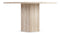 Saga - Saga Round Pedestal Dining Table, Travertine, 55in