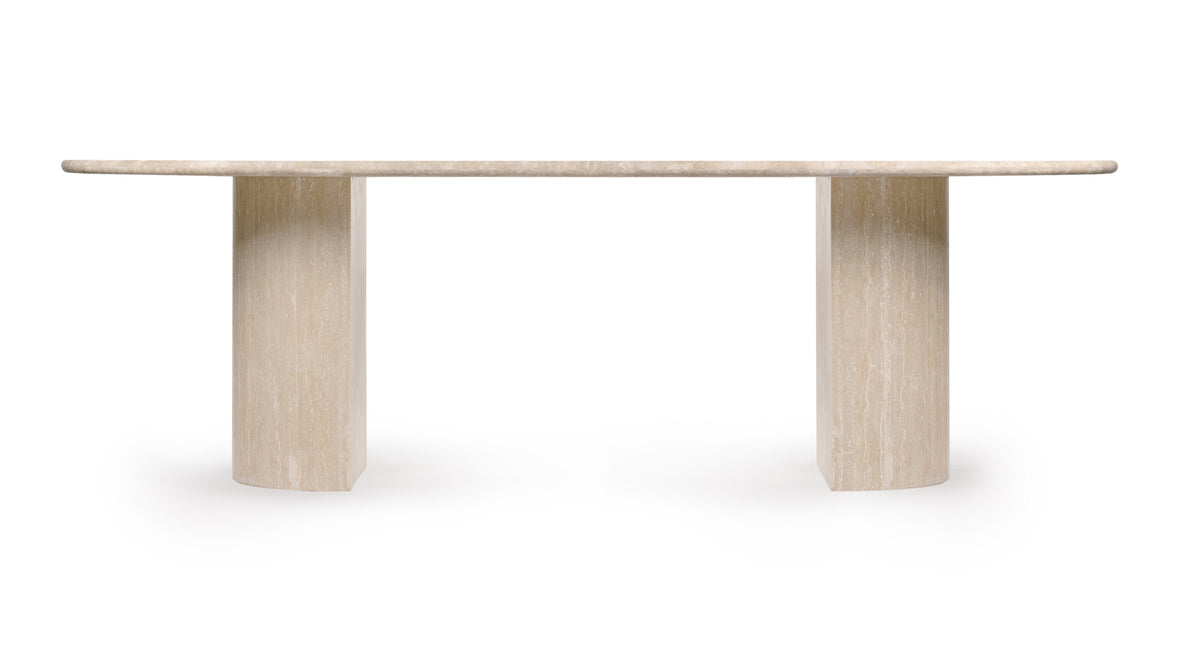 Dante - Dante Dining Table, Travertine, 98in