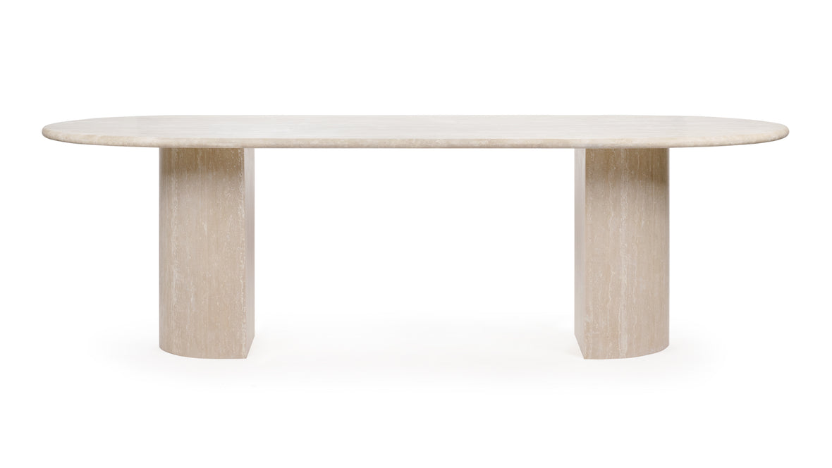 Dante - Dante Dining Table, Travertine, 98in