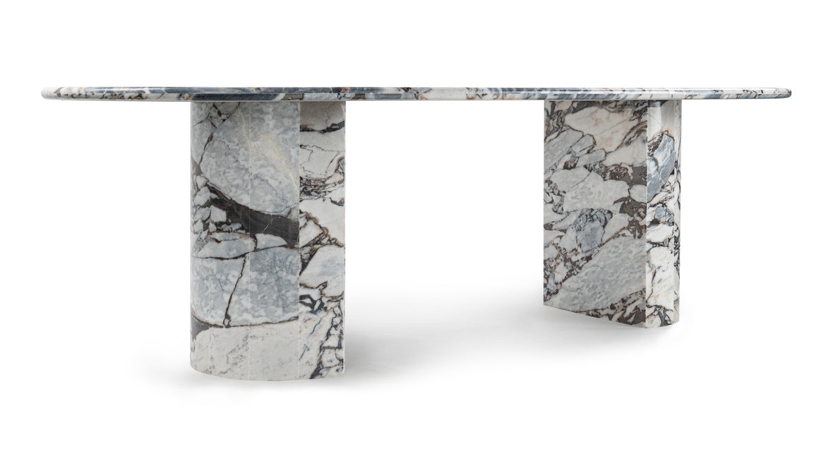 Dante - Dante Dining Table, Modellato Marble, 98in