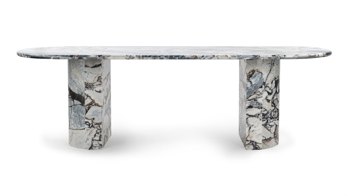 Dante - Dante Dining Table, Modellato Marble, 98in