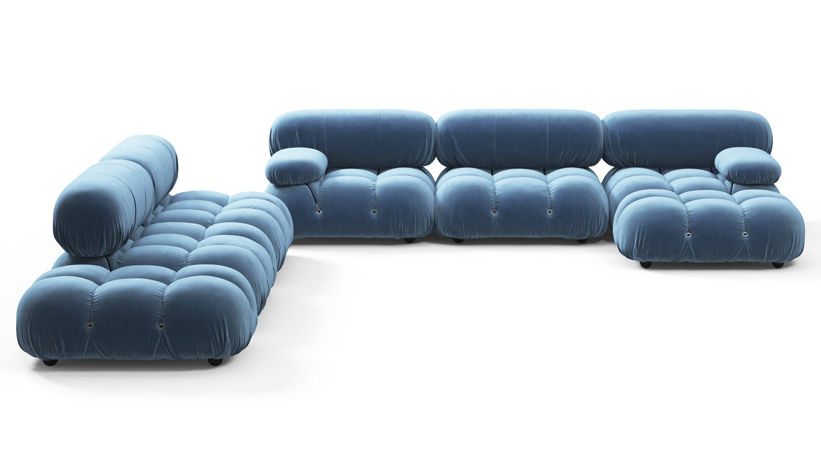 Bellini Large Sectional - Mario Bellini Large Sectional, Left Corner, Aegean Blue Velvet