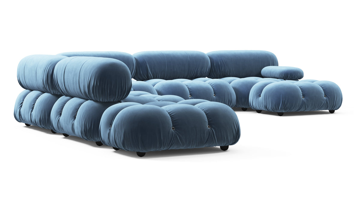 Bellini Large Sectional - Mario Bellini Large Sectional, Left Corner, Aegean Blue Velvet