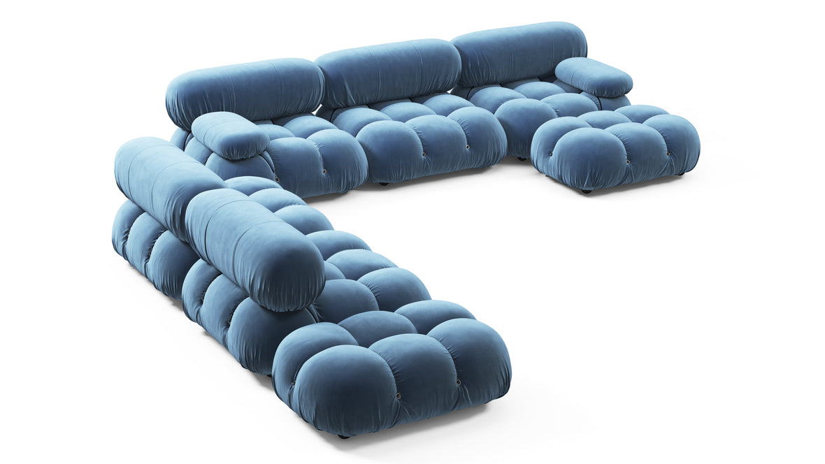 Bellini Large Sectional - Mario Bellini Large Sectional, Left Corner, Aegean Blue Velvet