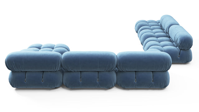 Bellini Large Sectional - Mario Bellini Large Sectional, Left Corner, Aegean Blue Velvet