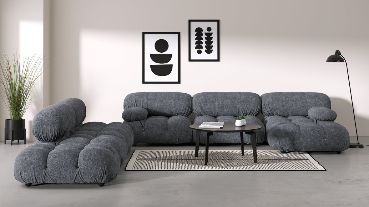 Bellini Large Sectional - Mario Bellini Large Sectional, Left Corner, Gray Boucle