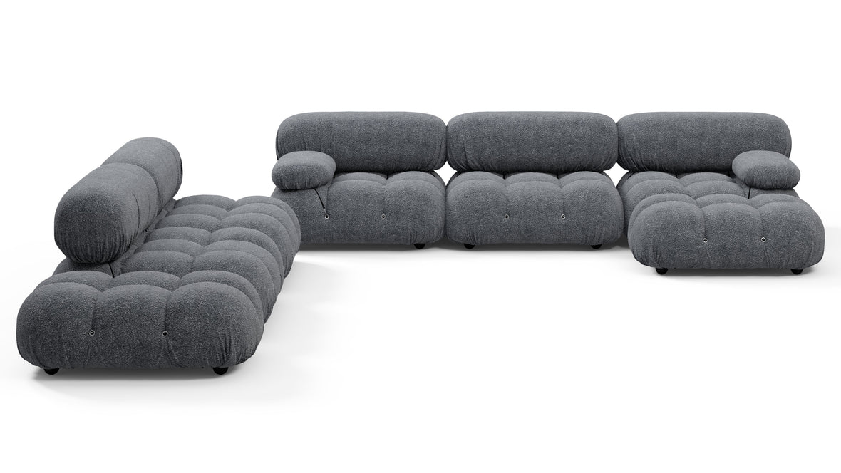 Bellini Large Sectional - Mario Bellini Large Sectional, Left Corner, Gray Boucle