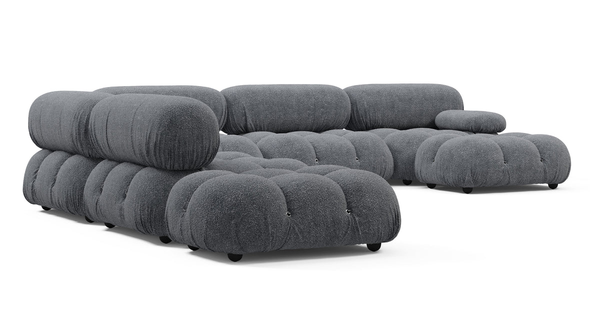 Bellini Large Sectional - Mario Bellini Large Sectional, Left Corner, Gray Boucle