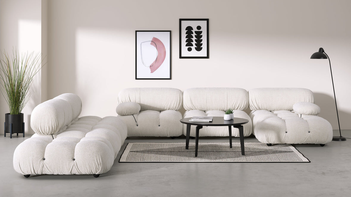 Bellini Large Sectional - Mario Bellini Large Sectional, Left Corner, White Boucle