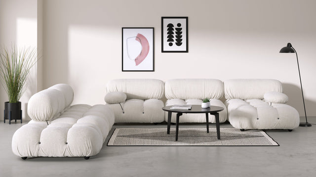 Bellini Large Sectional - Mario Bellini Large Sectional, Left Corner, White Boucle