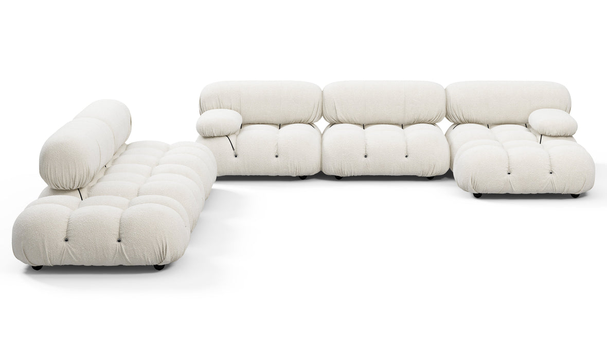 Bellini Large Sectional - Mario Bellini Large Sectional, Left Corner, White Boucle