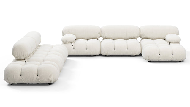 Bellini Large Sectional - Mario Bellini Large Sectional, Left Corner, White Boucle