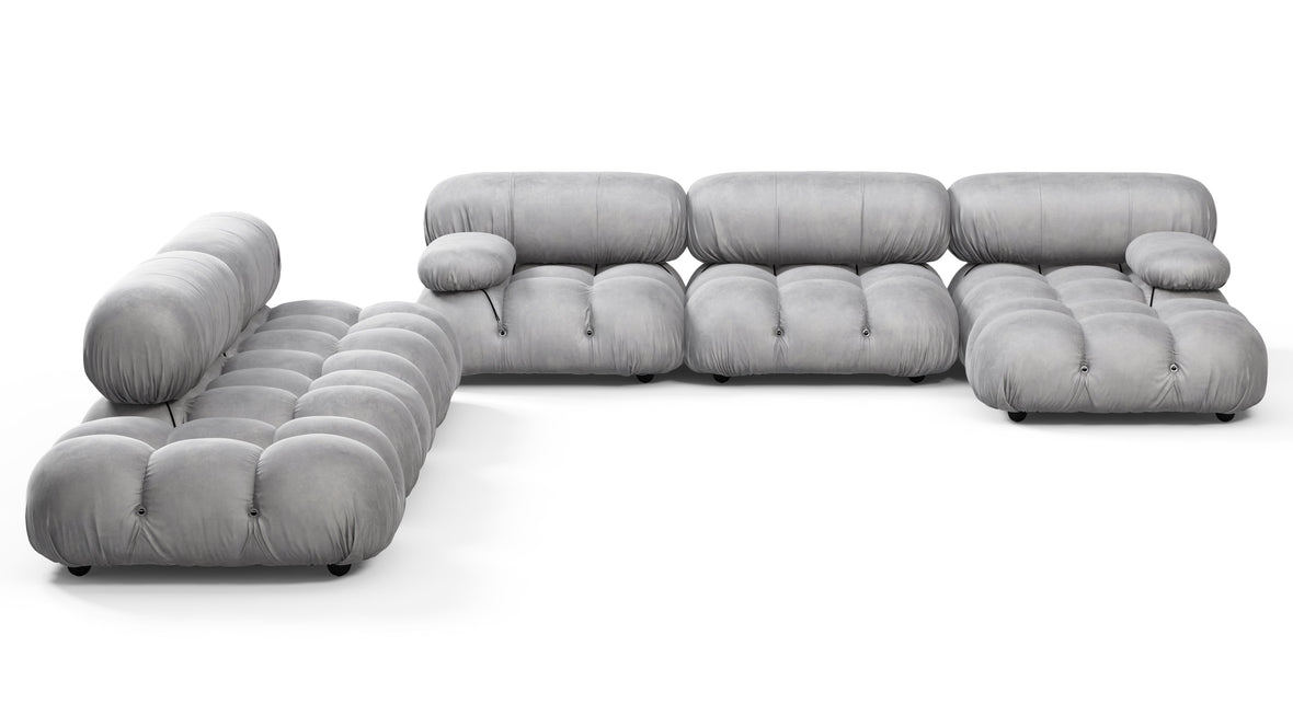 Bellini Large Sectional - Mario Bellini Large Sectional, Left Corner, Light Gray Velvet