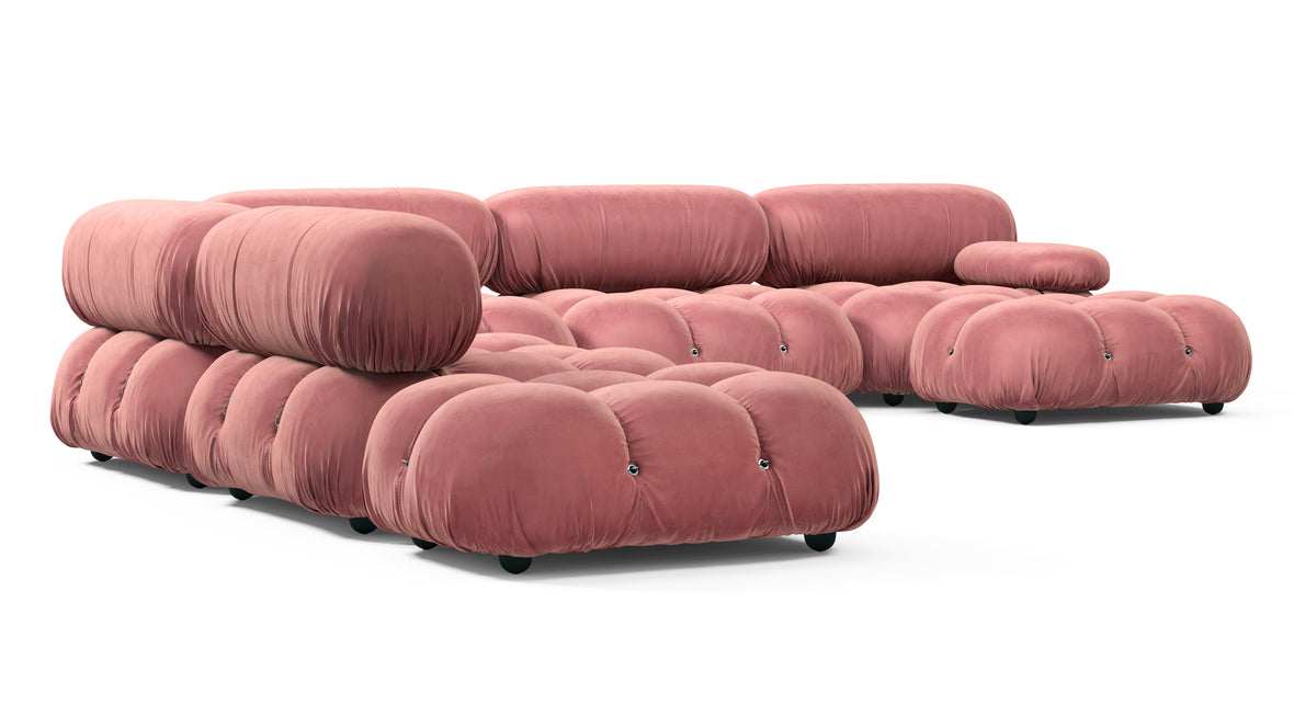 Bellini Large Sectional - Mario Bellini Large Sectional, Left Corner, Blush Pink Velvet