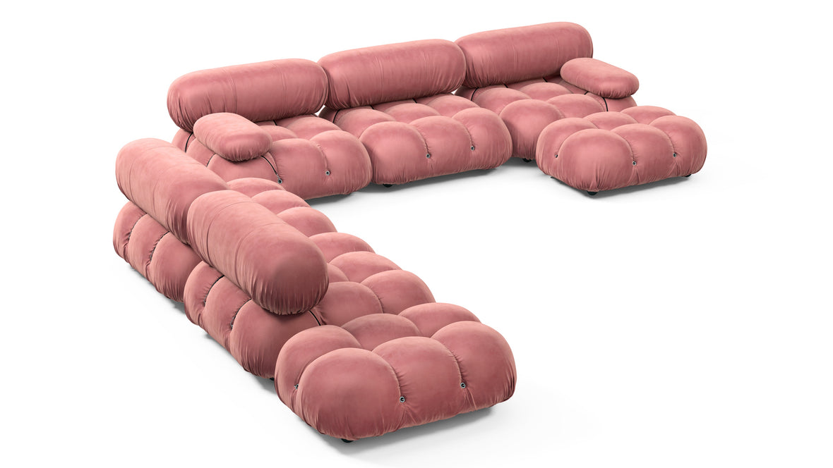 Bellini Large Sectional - Mario Bellini Large Sectional, Left Corner, Blush Pink Velvet