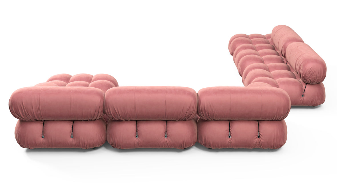 Bellini Large Sectional - Mario Bellini Large Sectional, Left Corner, Blush Pink Velvet