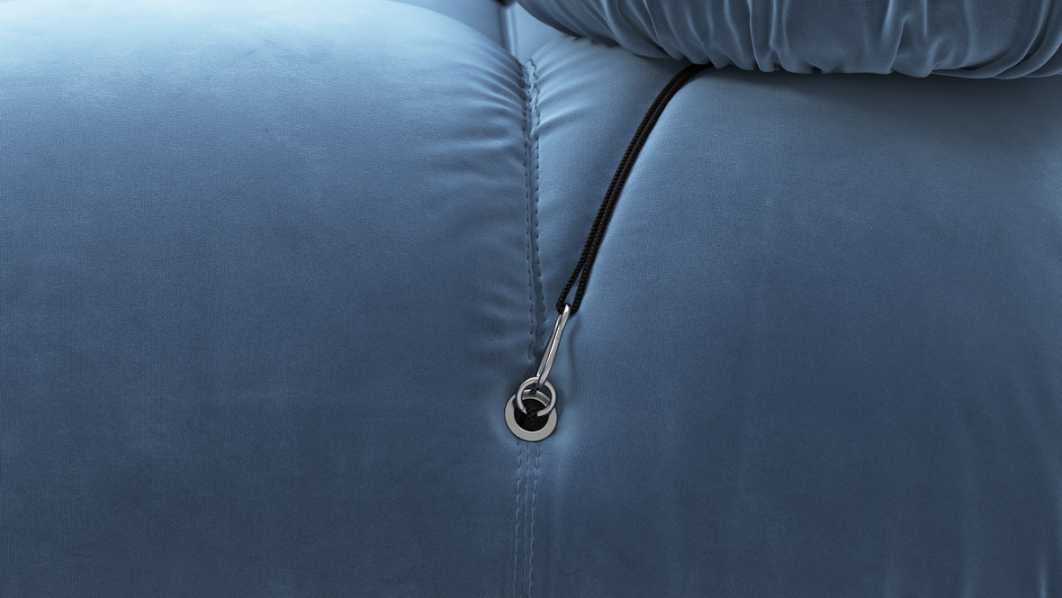 Bellini Sofa - Mario Bellini Two Seater Sofa, Aegean Blue Velvet