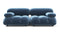 Bellini Sofa - Mario Bellini Two Seater Sofa, Aegean Blue Velvet