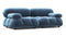 Bellini Sofa - Mario Bellini Two Seater Sofa, Aegean Blue Velvet