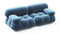 Bellini Sofa - Mario Bellini Two Seater Sofa, Aegean Blue Velvet