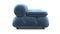 Bellini Sofa - Mario Bellini Two Seater Sofa, Aegean Blue Velvet