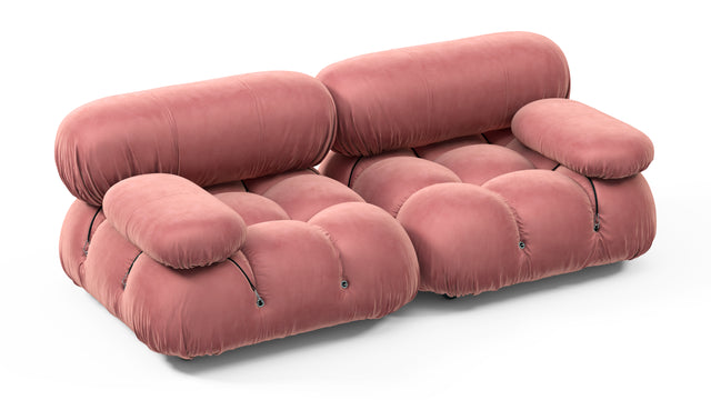 Bellini Sofa - Mario Bellini Two Seater Sofa, Blush Pink Velvet