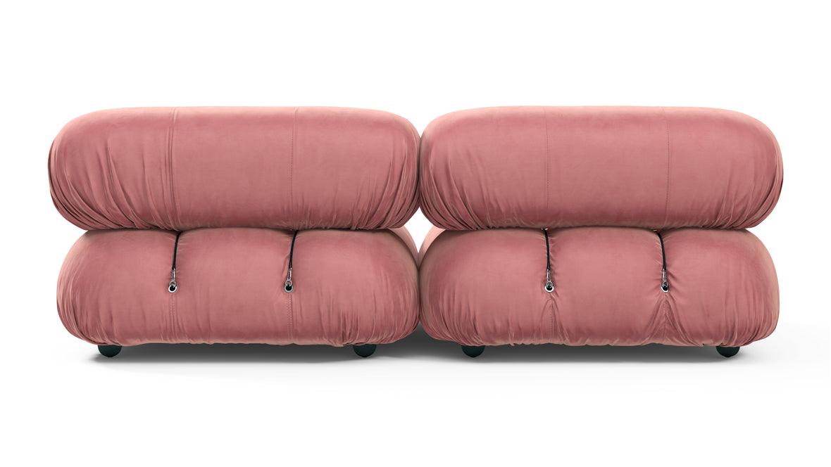 Bellini Sofa - Mario Bellini Two Seater Sofa, Blush Pink Velvet