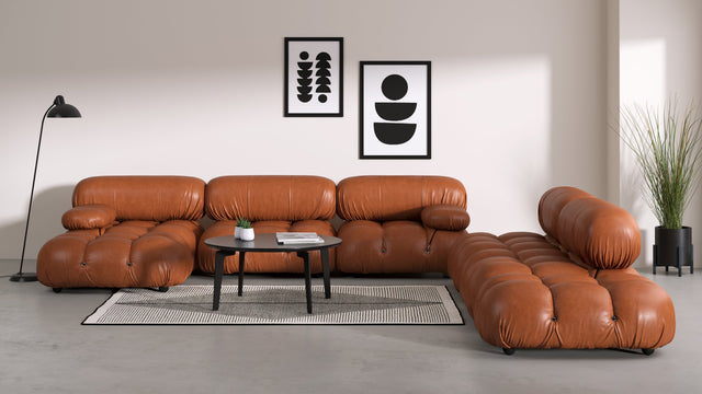 Bellini Large Sectional - Mario Bellini Large Sectional, Right Corner, Tan Premium Leather