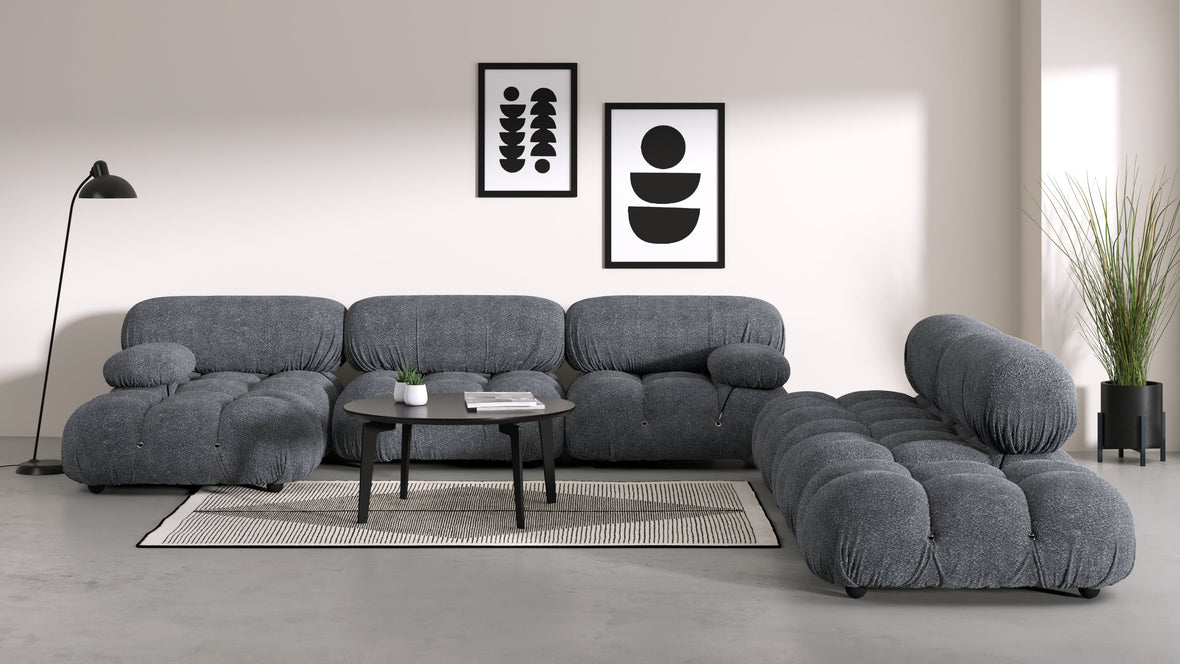 Bellini Large Sectional - Mario Bellini Large Sectional, Right Corner, Gray Boucle