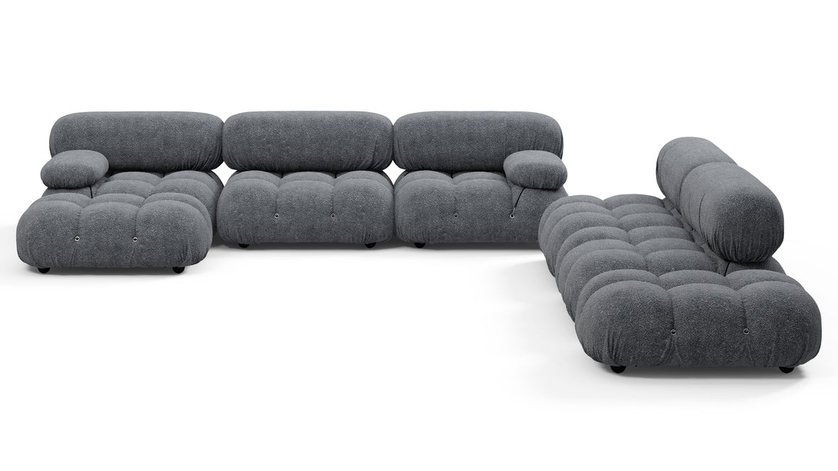 Bellini Large Sectional - Mario Bellini Large Sectional, Right Corner, Gray Boucle