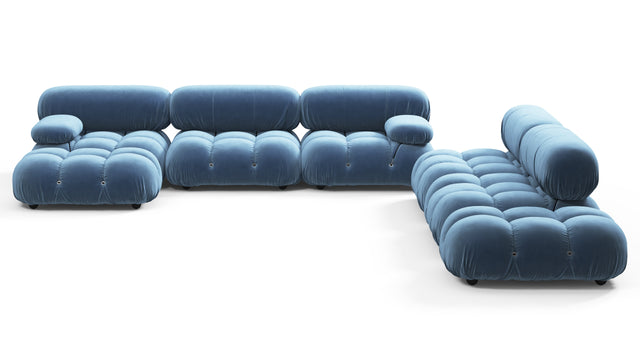 Bellini Large Sectional - Mario Bellini Large Sectional, Right Corner, Aegean Blue Velvet