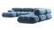 Bellini Large Sectional - Mario Bellini Large Sectional, Right Corner, Aegean Blue Velvet