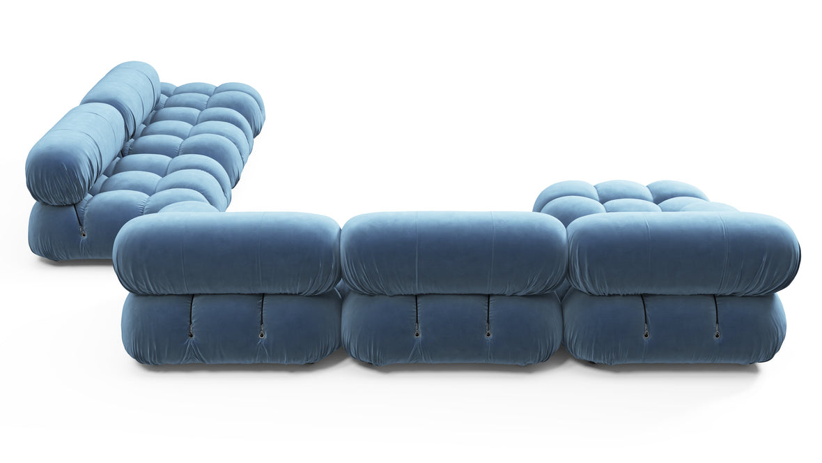 Bellini Large Sectional - Mario Bellini Large Sectional, Right Corner, Aegean Blue Velvet