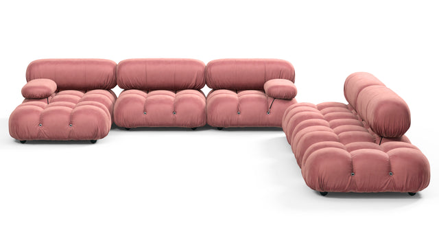 Bellini Large Sectional - Mario Bellini Large Sectional, Right Corner, Blush Pink Velvet
