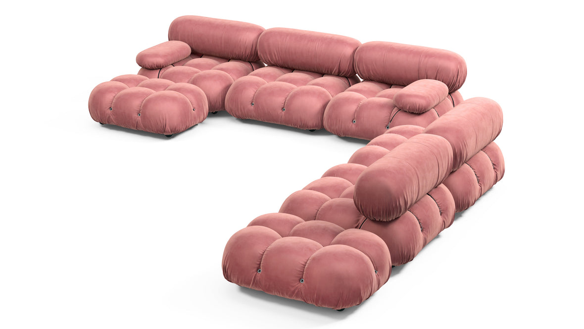Bellini Large Sectional - Mario Bellini Large Sectional, Right Corner, Blush Pink Velvet