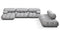Bellini Large Sectional - Mario Bellini Large Sectional, Right Corner, Light Gray Velvet