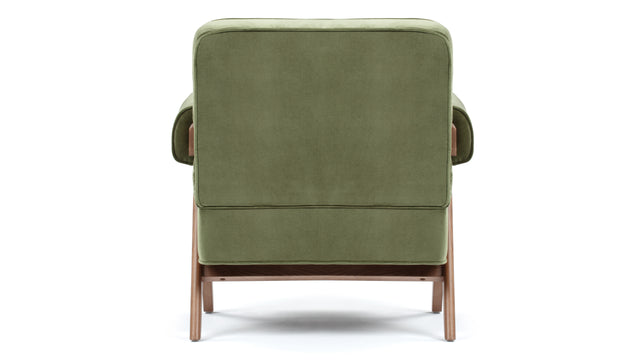 Jeanneret Lounge Chair - Pierre Jeanneret Lounge Chair, Olive Green Velvet